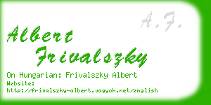 albert frivalszky business card